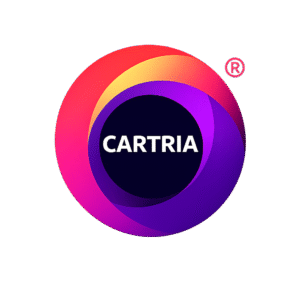 CARTRIA® registered logo with circular gradient emblem