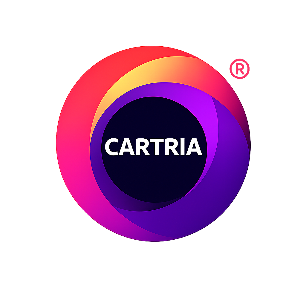 CARTRIA® registered logo with circular gradient emblem