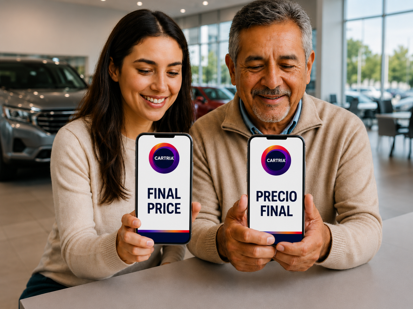 CARTRIA final price service available in English and Spanish